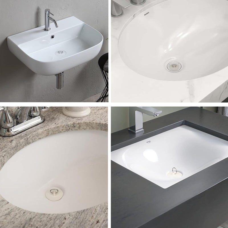 Opzour 6 Packs Tub Stopper, Rubber Bathtub Stoppers Drain Plug, 2Pcs 15" Stainless Steel Beaded Chain, 6 Different Sizes Premium Bathroom Plug Fit for Kitchen, Bathroom Bath tub and Laundry Sink, White - Image 4
